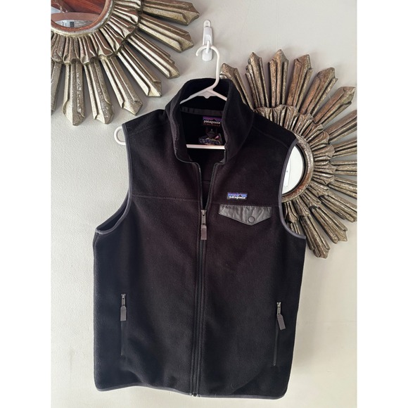 Patagonia Other - Patagonia Synchilla Fleece Vest Mens Medium Black Sunoco Logo Full Zip